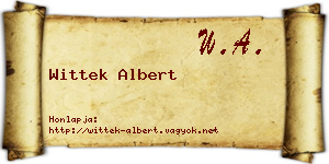 Wittek Albert névjegykártya